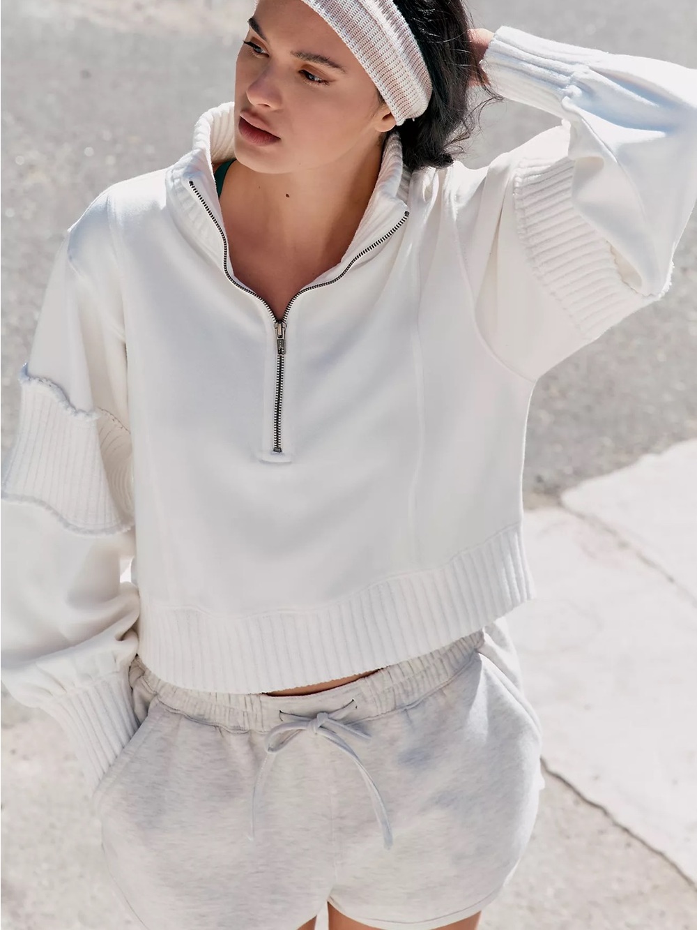 Daily Practice by Anthropologie Mock-Neck Half-Zip Pullover